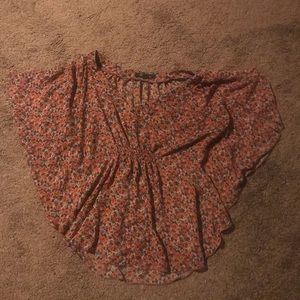 Flutter Sleeve Sheer floral top